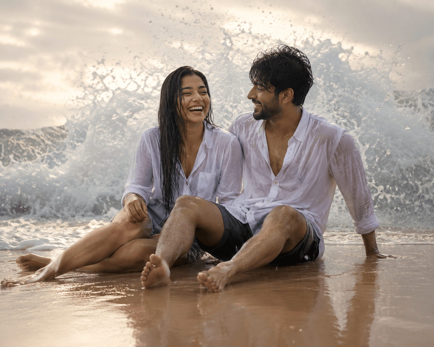 Romantic Couple Beach  AI Prompt | 8K preview 1