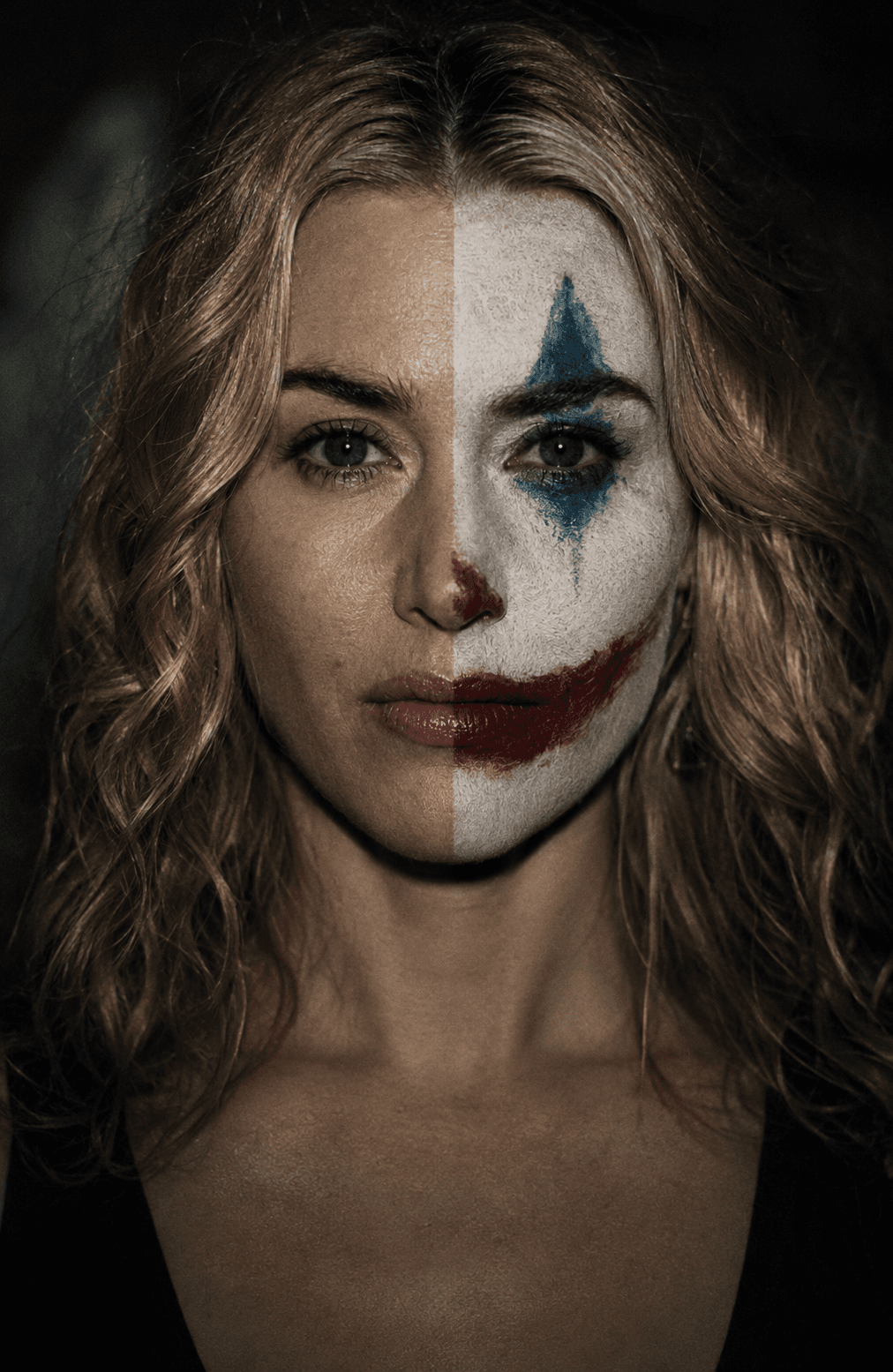 Cinematic Half Joker Face Portrait Prompt | AI Photo Transformation | Dark Psychological Duality | Photorealistic Close-Up