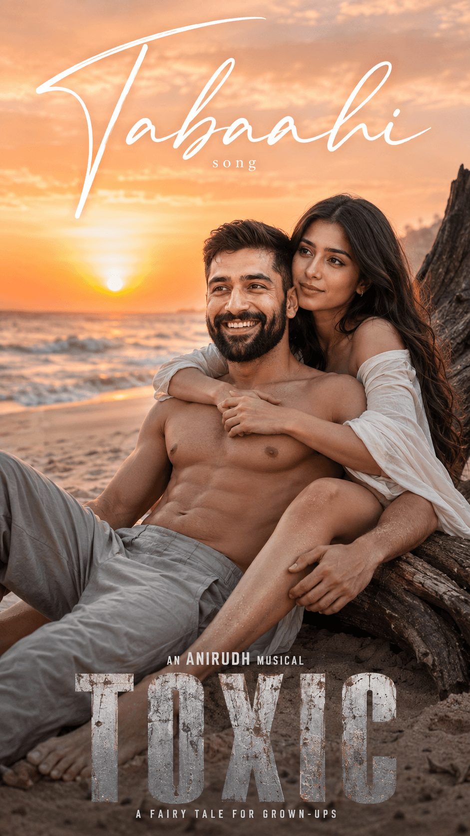 Tabaahi Romantic Couple Beach AI Prompt preview 2
