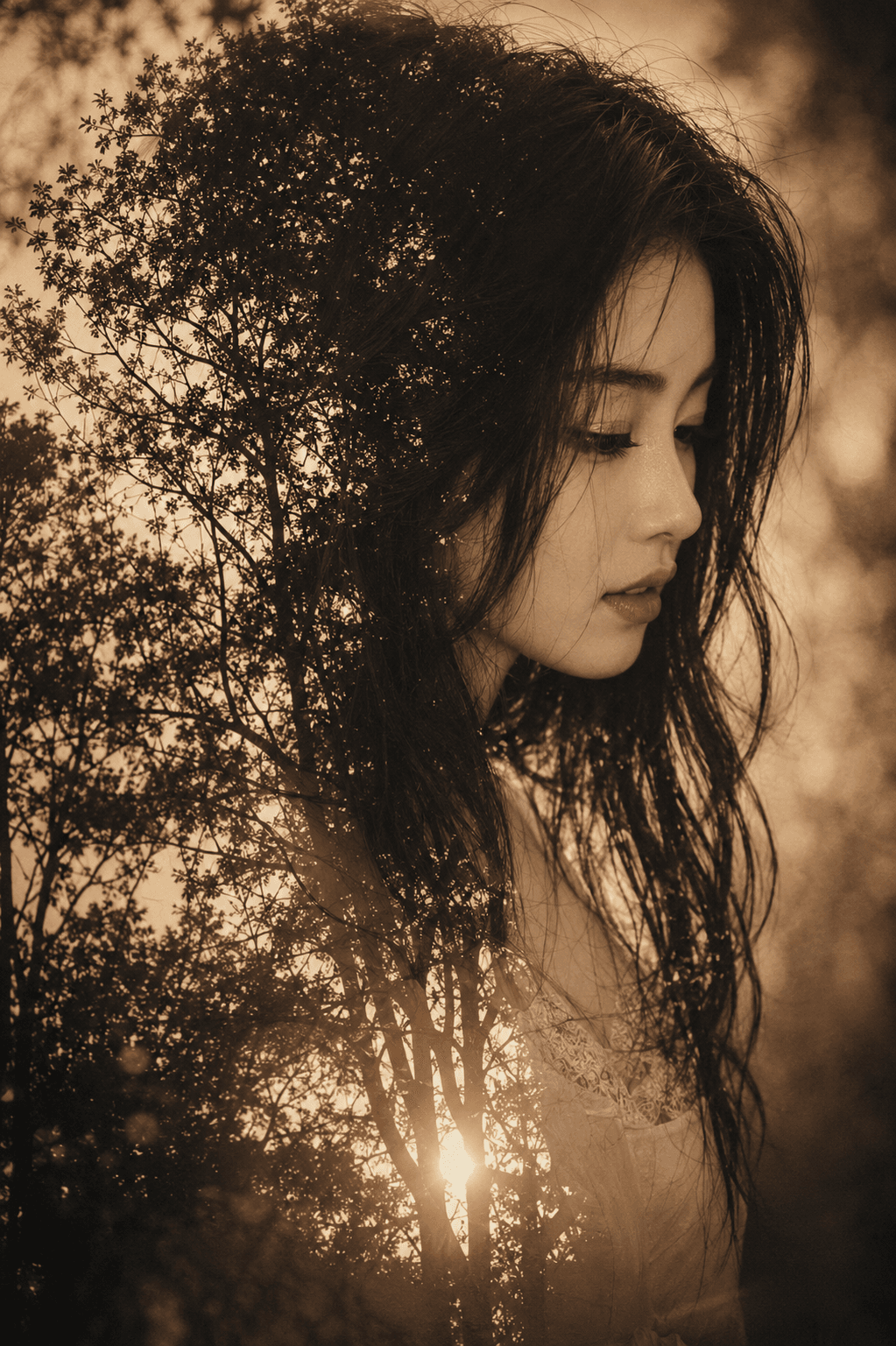 Cinematic Double Exposure Portrait AI Prompt preview 2