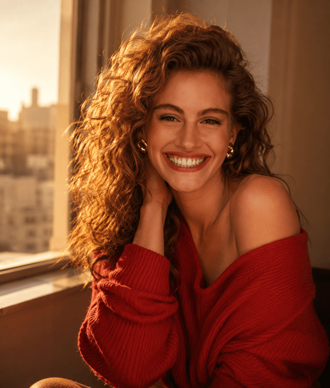 Cinematic Golden Hour Window Portrait Prompt | Premium Editorial AI