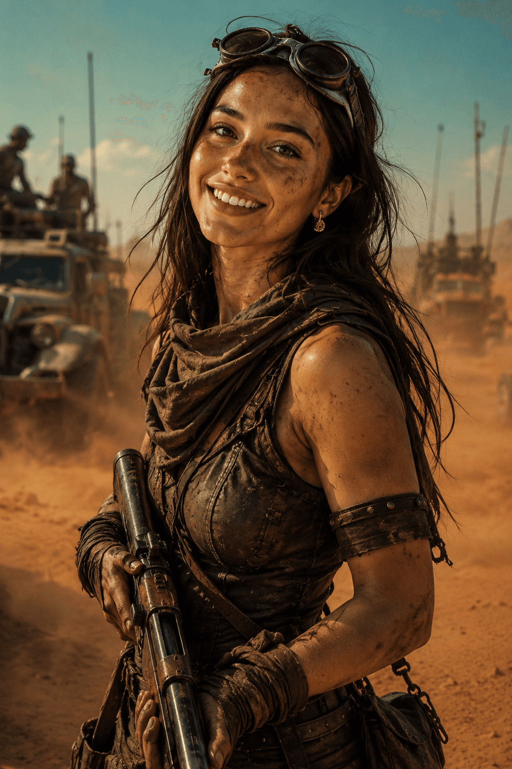 Photorealistic Mad Max Wasteland Survivor AI Prompt | Cinematic 35mm Desert Warrior | Flux, Midjourney, ChatGPT Image