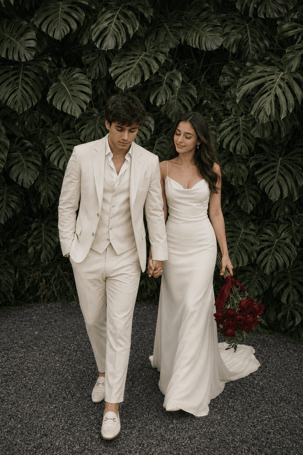 Romantic Luxury Wedding Couple AI Image Prompt | Cinematic Garden Wedding Photography