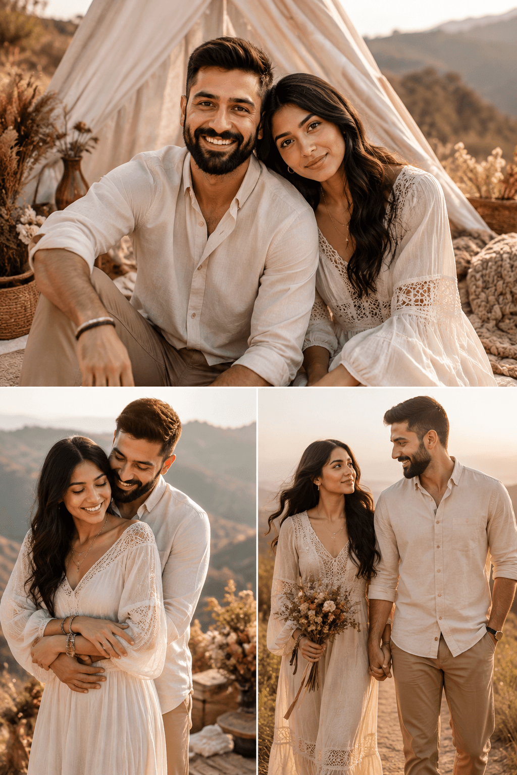 Boho Chic Couple Photoshoot AI Prompt | Romantic & Realistic preview 2