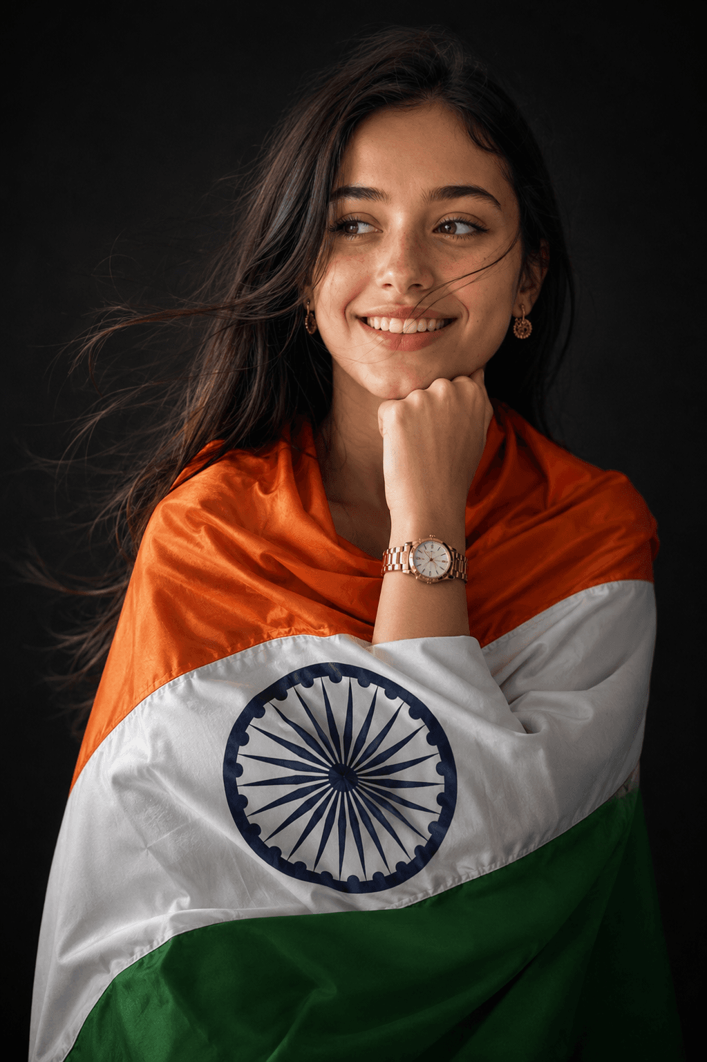 Ultra Realistic Indian Flag Portrait Prompt | Cinematic DSLR AI Photo Prompt (8K)