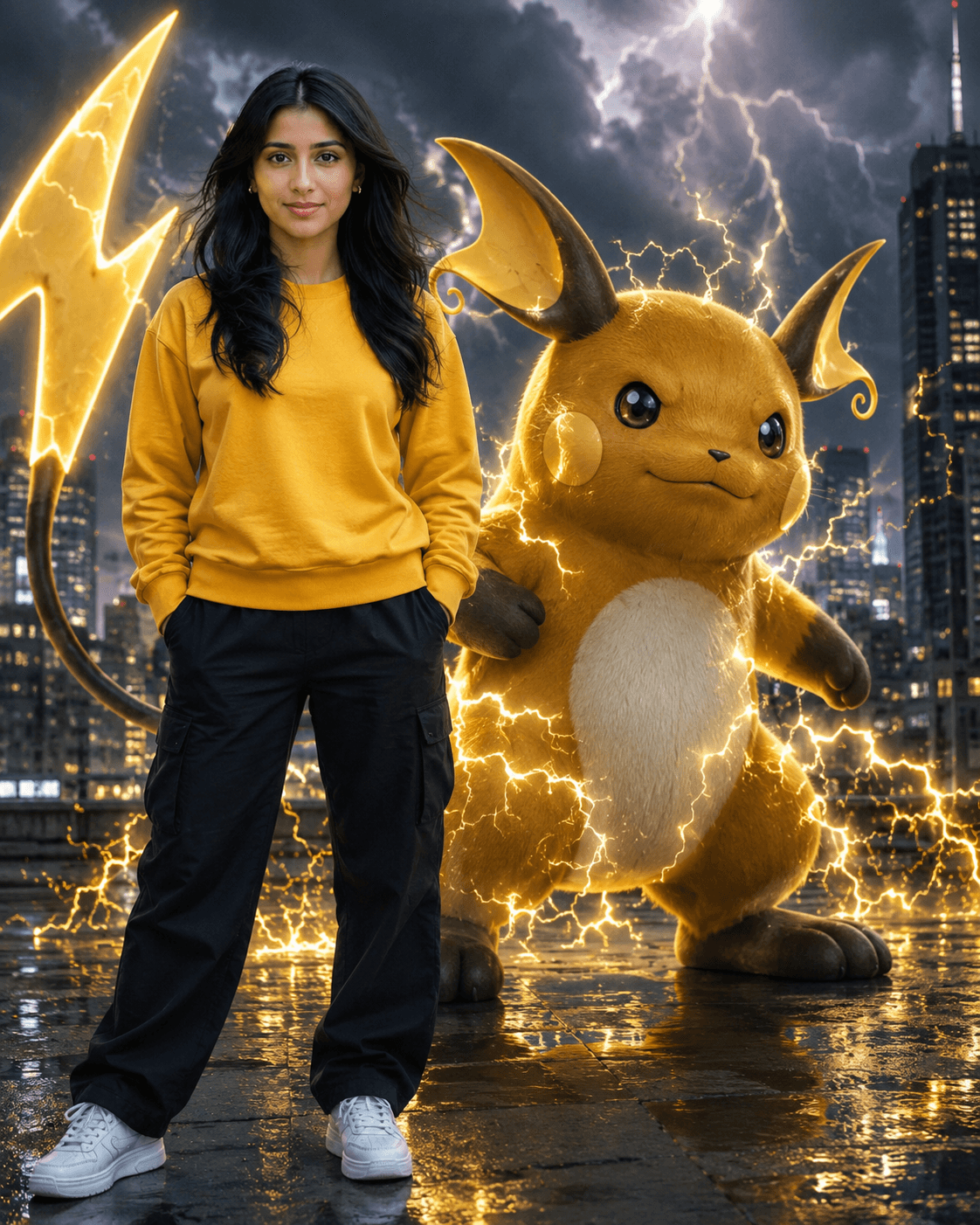 Cinematic Pokémon AI Prompt – Ultra-Realistic Human & Pokémon Partner Scene