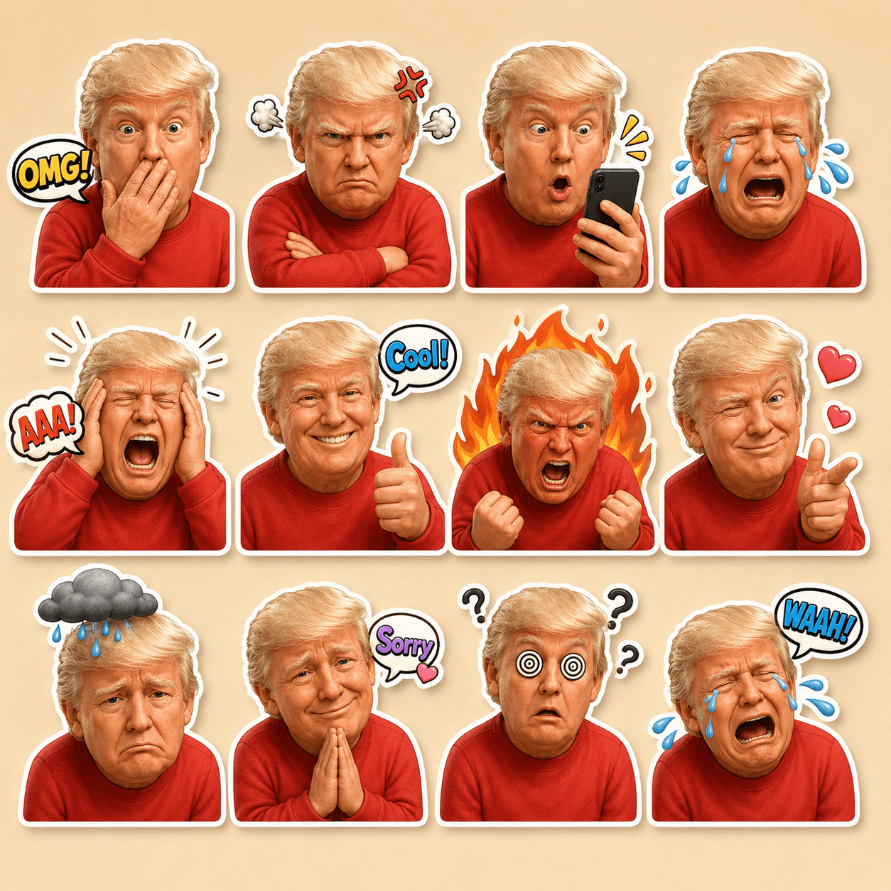 Pixar-Style 3D Cartoon Sticker Pack AI Prompt | Face Preserved preview 2
