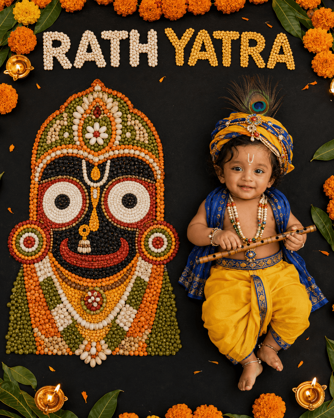 Rath Yatra Baby Krishna AI Photoshoot Prompt | Photorealistic preview 1
