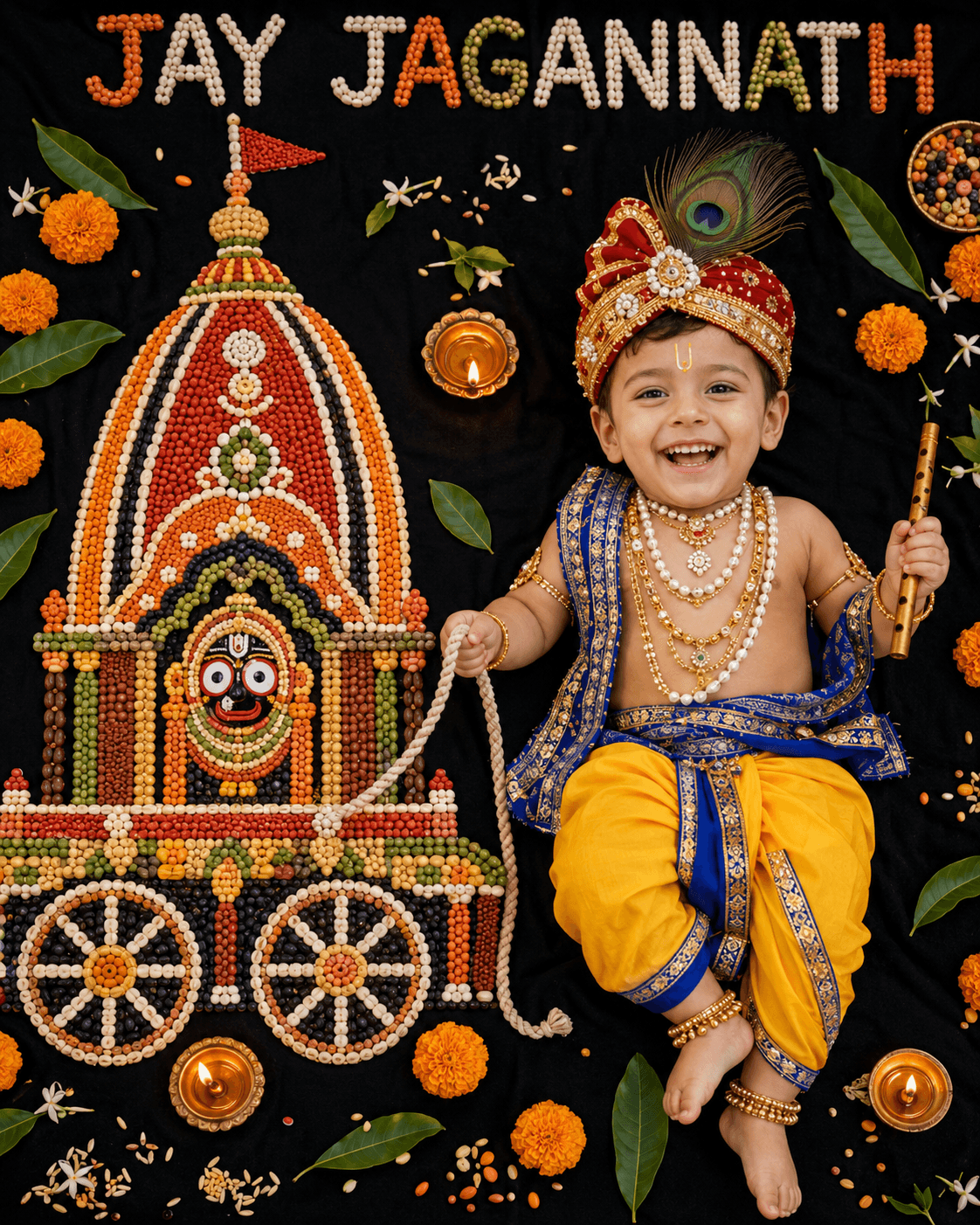 Rath Yatra Baby Krishna AI Photoshoot Prompt | Photorealistic preview 3