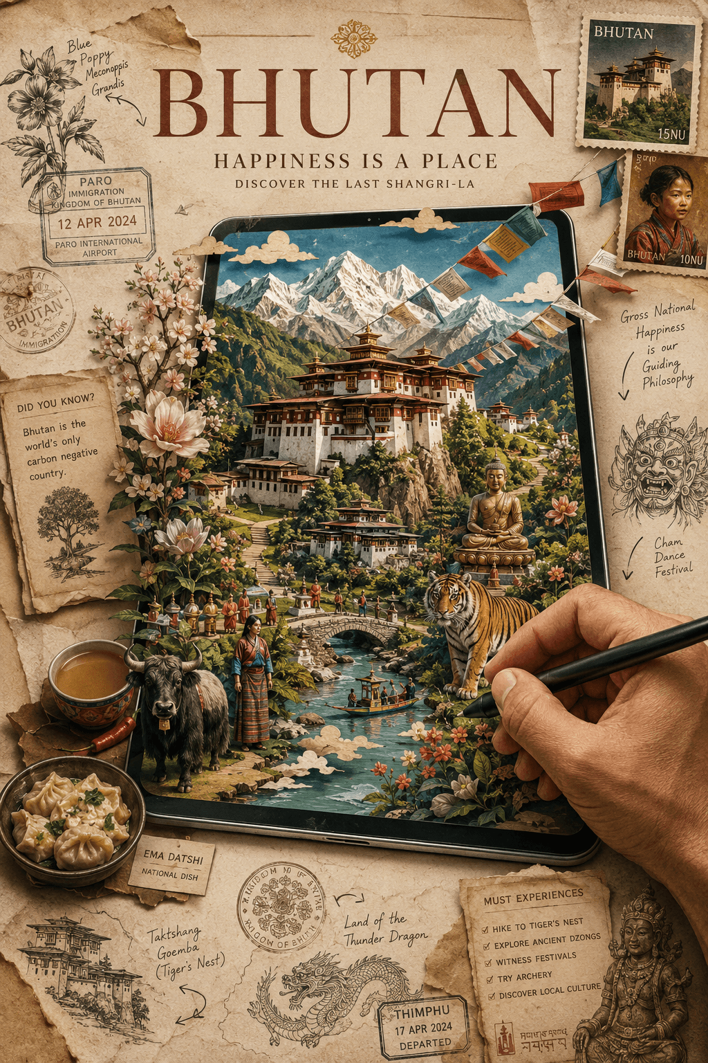 Premium Vintage Travel Poster AI Prompt | 3D Papercraft preview 4