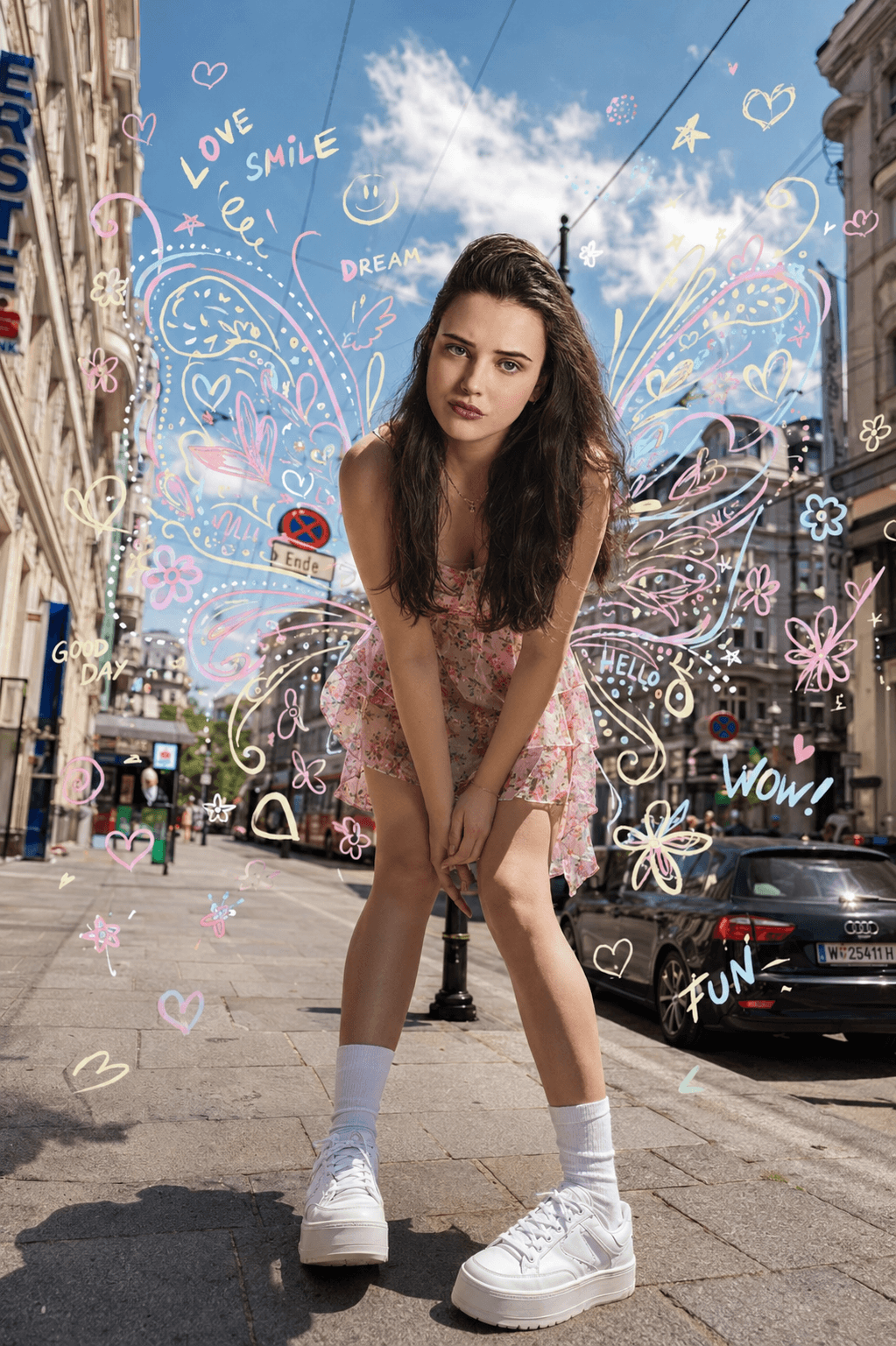 Ultra Realistic Travel Portrait Prompt | Butterfly Doodle Wings AI preview 4