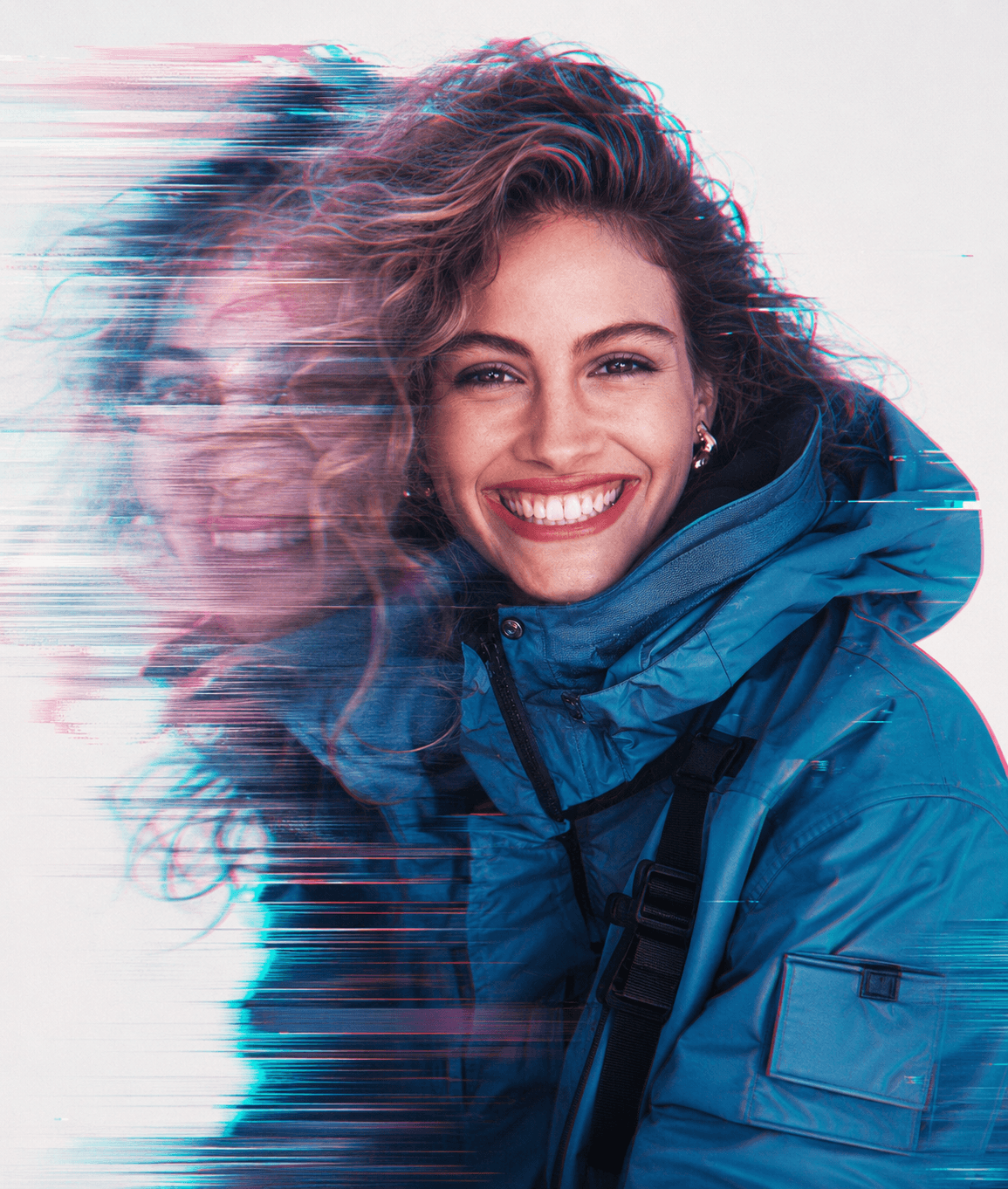 Double Exposure Glitch Portrait AI Prompt | Cyberpunk Editorial preview 2