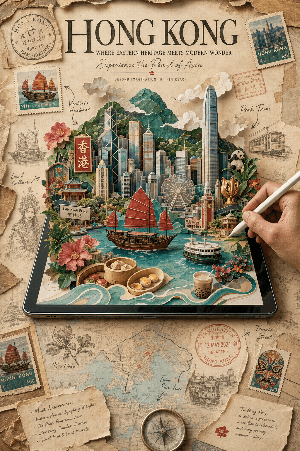 Premium Vintage Travel Poster AI Prompt