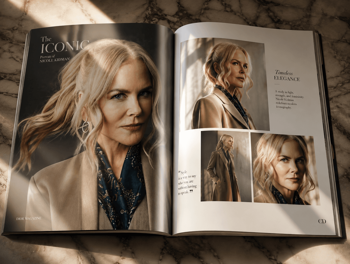Luxury Fashion Magazine Mockup AI Prompt | Vogue Editorial preview 1