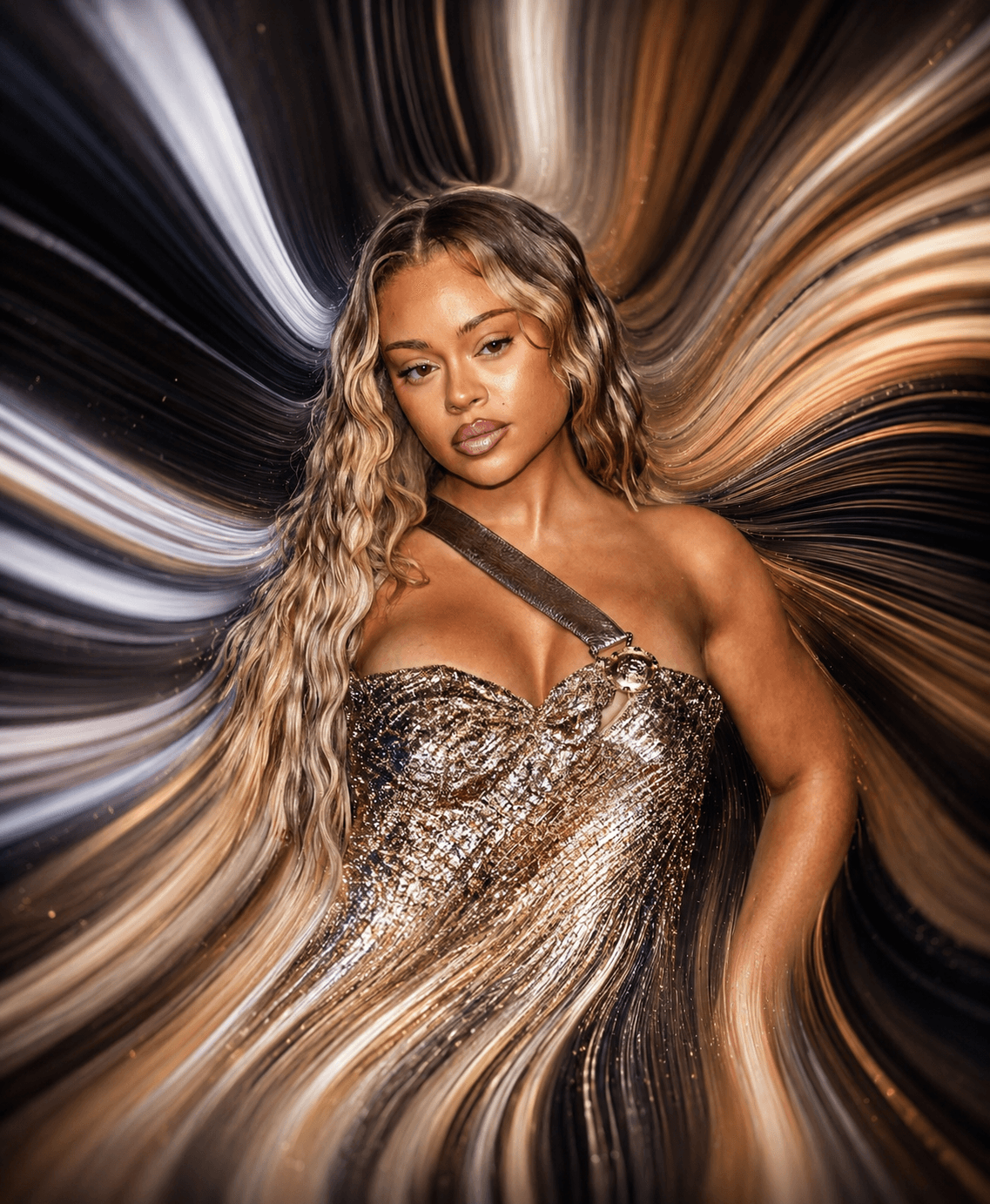 Premium Pixel Stretch AI Art Prompt | 8K Abstract Flow Effect preview 2
