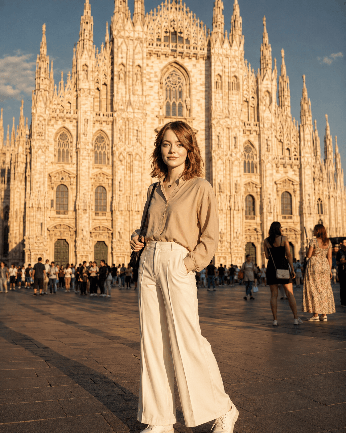 Milan Duomo AI Travel Portrait Prompt | Photorealistic Luxury Vacation Photo Generator
