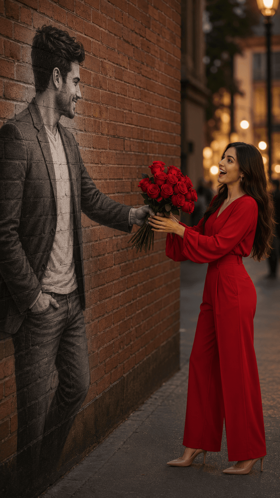 Romantic 2D to 3D Wall Mural Optical Illusion Prompt | Ultra-Realistic AI Photo Prompt