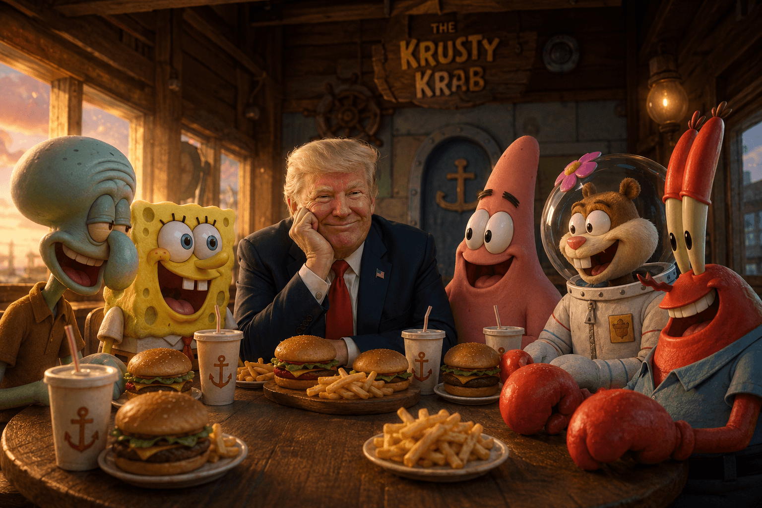 Krusty Krab Cinematic AI Image Prompt | Pixar Style 3D Scene preview 2