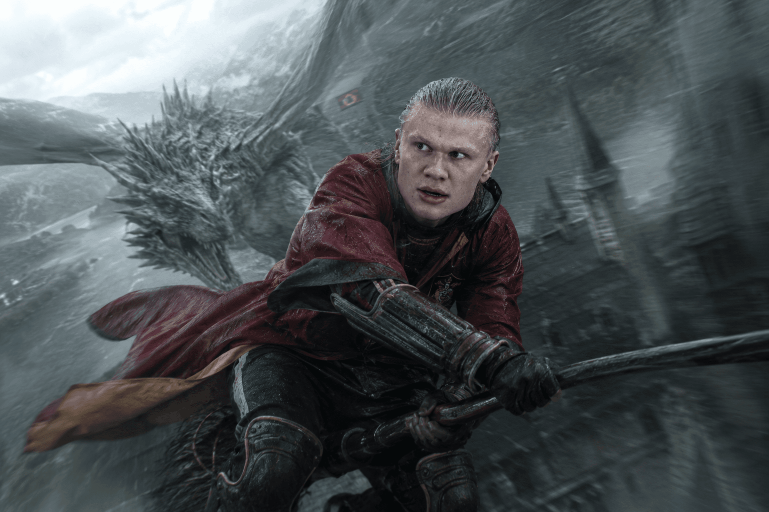 Photorealistic Harry Potter Dragon Chase Cinematic Portrait Prompt | Identity-Preserving Action Scene | AI Image Prompt