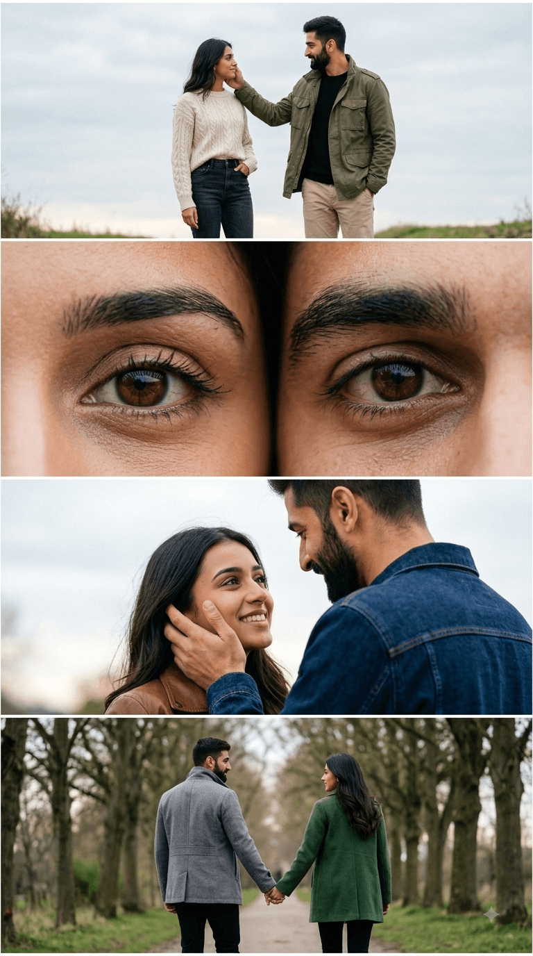 4-Panel Couple Photo AI Prompt | Midjourney & DALL-E (54 chars) preview 2