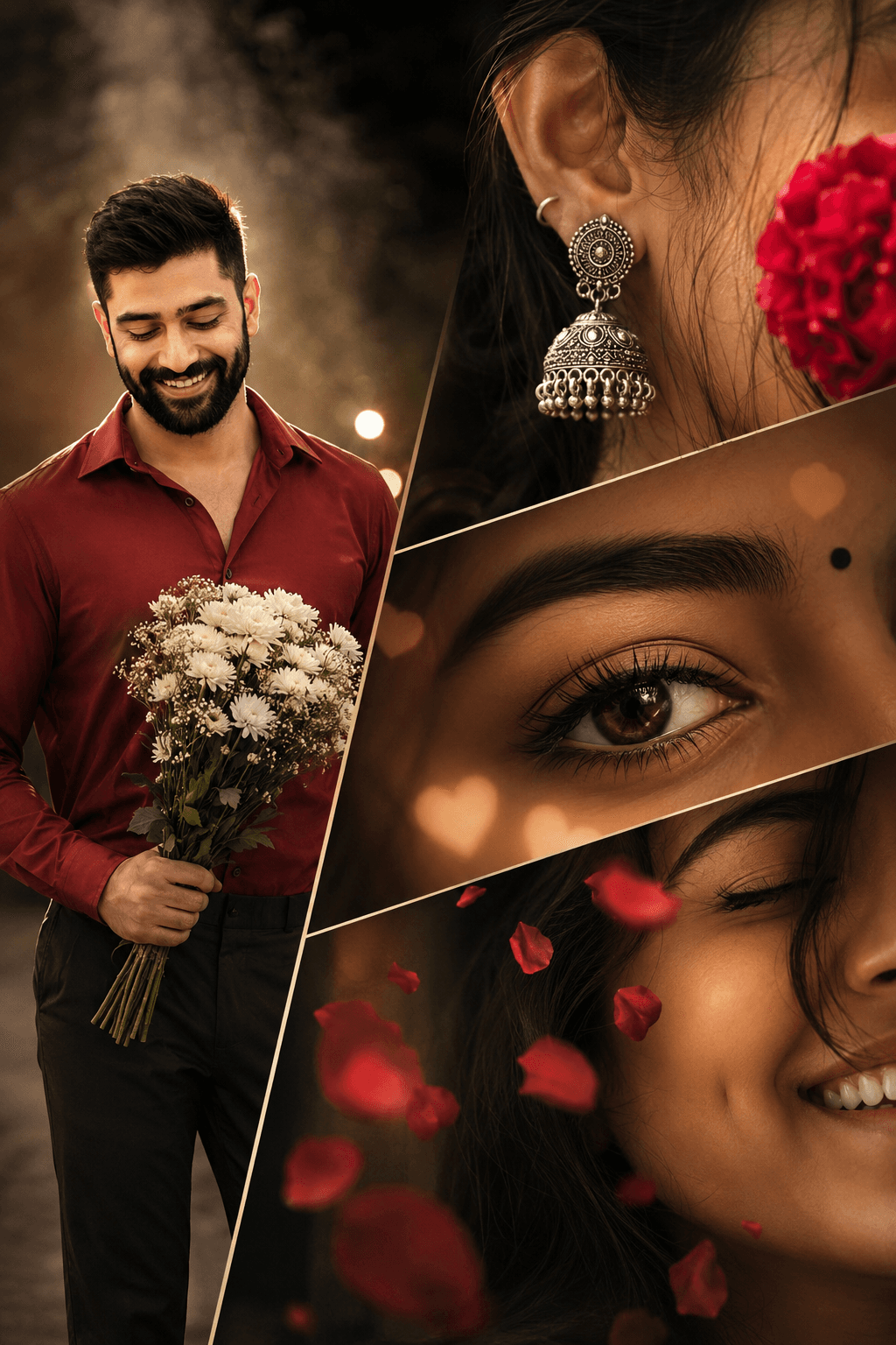 Premium Cinematic Romantic Collage AI Prompt | preview 3