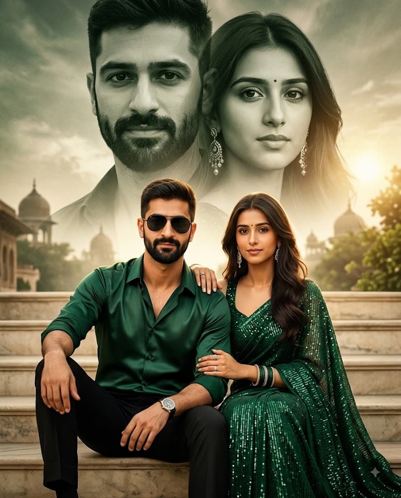 Buy Ultra-Realistic South Indian Couple Movie Poster AI Prompt preview 1
