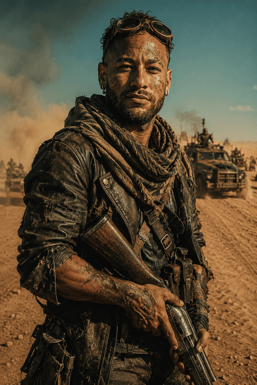 Photorealistic Wasteland Survivor AI Prompt | Cinematic 35mm preview 1